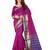 Pink plain cotton silk saree with blouse