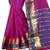 Pink plain cotton silk saree with blouse
