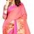 Light pink plain cotton silk saree with blouse
