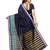 Black plain cotton silk saree with blouse