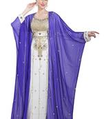 Blue Georgette Embroidered Zari Work Islamic Kaftans