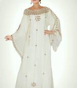 Cream Georgette Embroidered Zari Work Islamic Kaftans