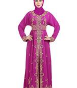 Pink Georgette Embroidered Zari Work Islamic Kaftans