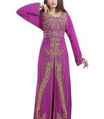 Pink Georgette Embroidered Zari Work Islamic Kaftans