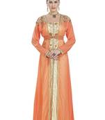 Orange Georgette Embroidered Zari Work Islamic Kaftans