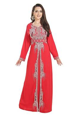 Pink Georgette Embroidered Zari Work Islamic Kaftans 1