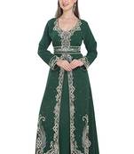 Green Georgette Embroidered Zari Work Islamic Kaftans