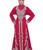 Red Georgette Embroidered Zari Work Islamic Kaftans
