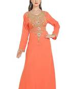Orange Georgette Embroidered Zari Work Islamic Kaftans