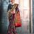 Navy blue woven banarasi cotton saree with blouse