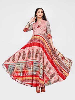 Multicolor printed silk kurti 1
