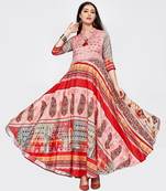Multicolor printed silk kurti