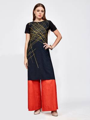 Grey printed crepe kurti 1