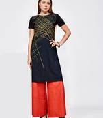 Grey printed crepe kurti