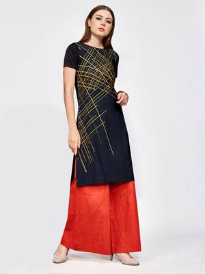 Grey printed crepe kurti 3