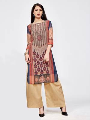 Multicolor printed georgette kurti 1