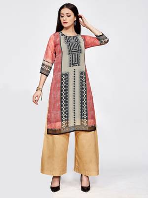 Multicolor printed georgette kurti 1