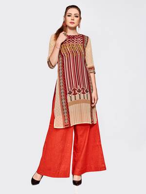 Multicolor printed georgette kurti 1