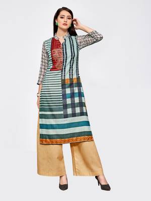 Multicolor printed silk kurti 1