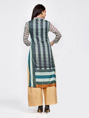 Multicolor printed silk kurti 2