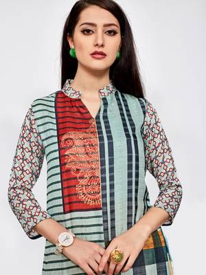 Multicolor printed silk kurti 4