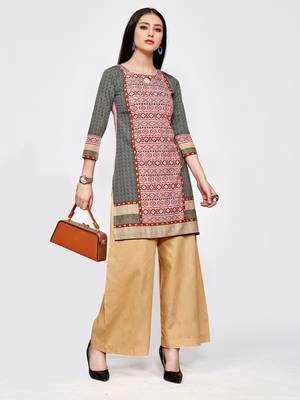 Multicolor printed crepe short kurti 1