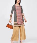 Multicolor printed crepe short kurti