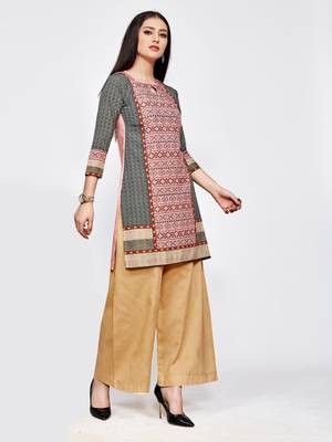 Multicolor printed crepe short kurti 3