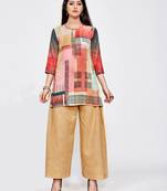 Multicolor printed rayon short kurti
