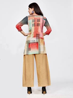 Multicolor printed rayon short kurti 2