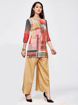 Multicolor printed rayon short kurti 3