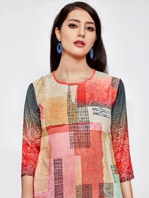 Multicolor printed rayon short kurti 4