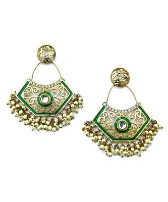 Green Gold Dangler Earrings 1