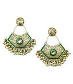 Green Gold Dangler Earrings