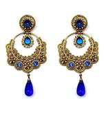 Sapphire Gold Bali Dangler Earrings