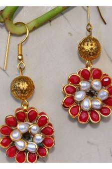 Red Pacchi Dangler Earrings