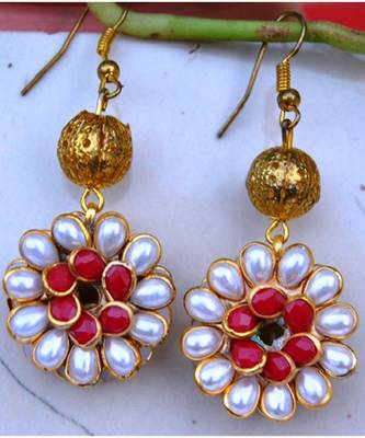White Pacchi Dangler Earrings 1