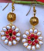 White Pacchi Dangler Earrings