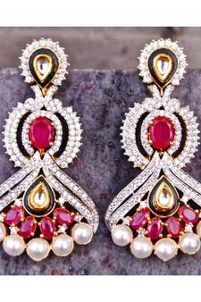 Multigemstone Kundan Dangler Earrings