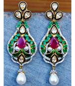 Multigemstone Kundan Dangler Earrings