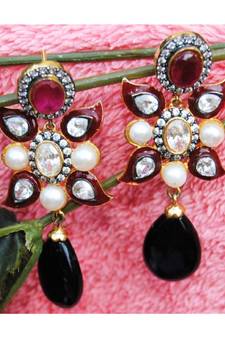Onyx Ruby Dangler Earrings