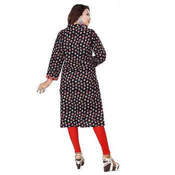 Black printed cotton kurti 2