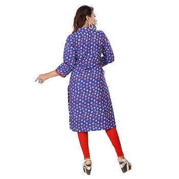 Blue printed cotton kurti 2