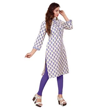 Blue printed cotton kurti 3