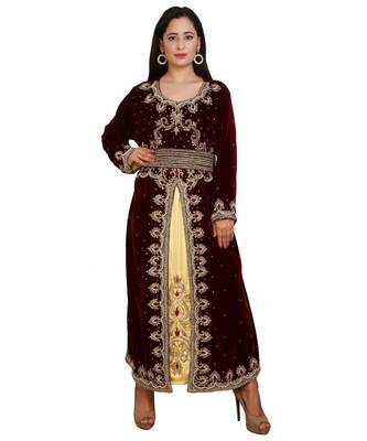Multicolor Georgette Embroidered Zari Work Islamic-Kaftans 1