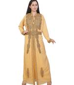 Beige Georgette Embroidered Zari Work Islamic-Kaftans