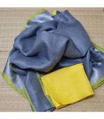 Grey Hand Woven Linen Saree With Blouse