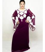 Magenta Georgette Embroidered Zari Work Islamic-Kaftans