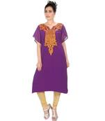Purple Georgette Embroidered Zari Work Islamic-Kaftans