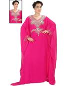 Pink Georgette Embroidered Zari Work Islamic-Kaftans
